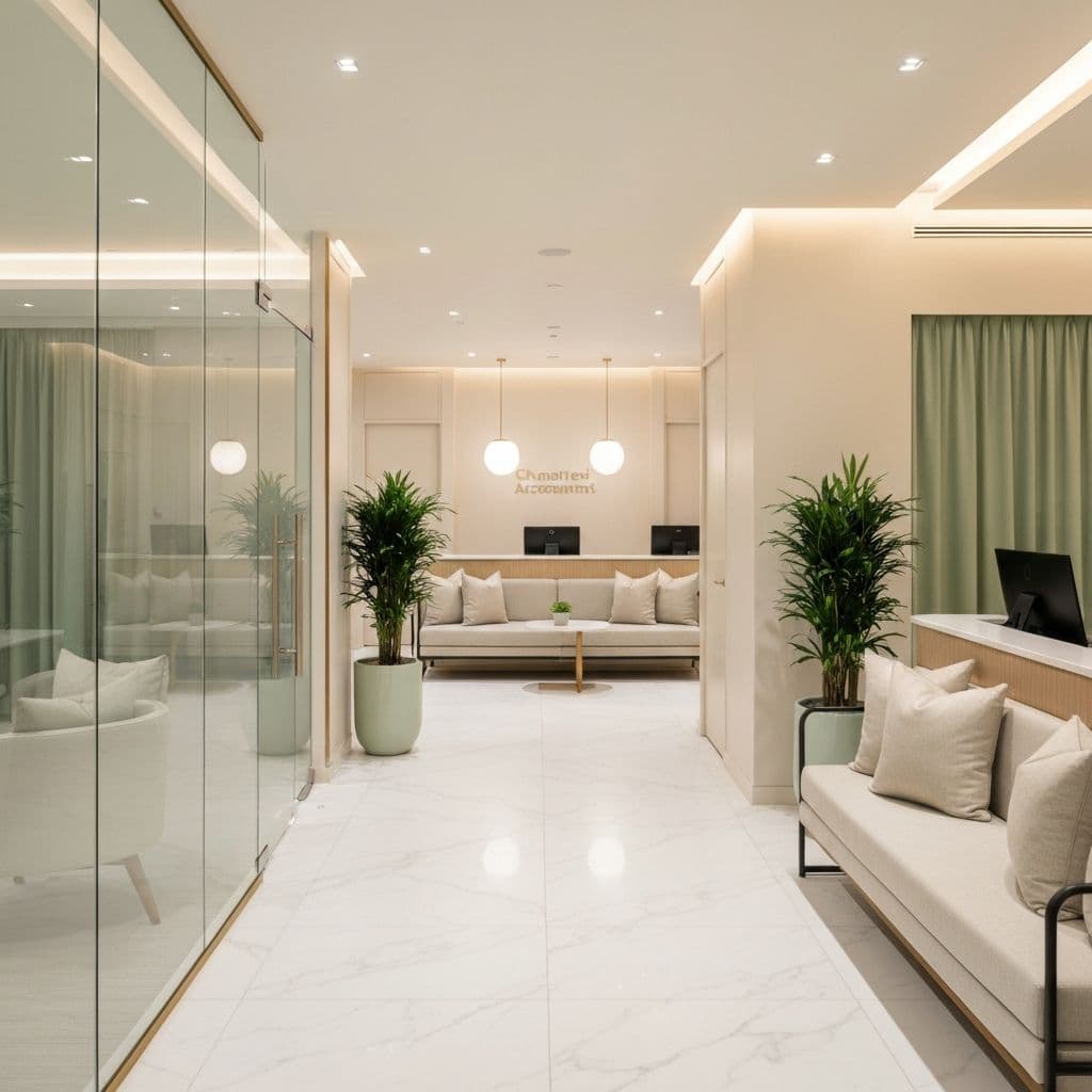 Pujara & Co office reception and lounge area